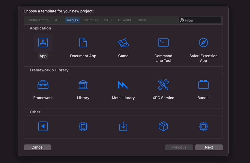 Create a basic macOS application from Xcode