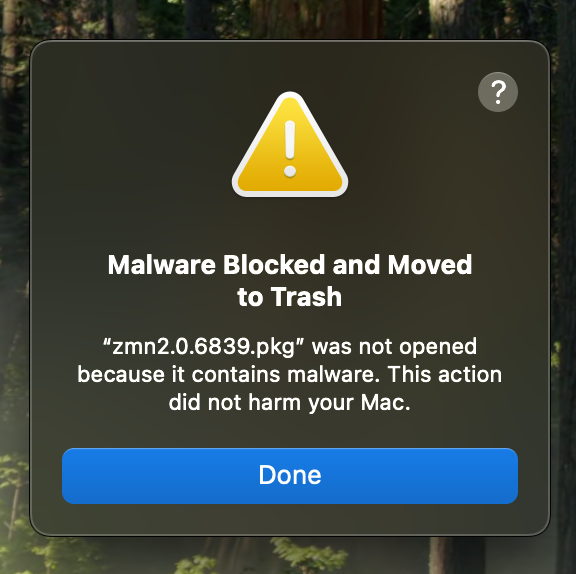 impossible to open this pkg